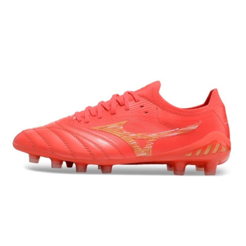 Chuteira Campo Mizuno Morelia Neo Made In Japan FG Vermelho/Amarela