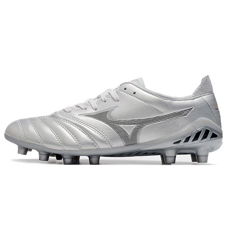 Chuteira Campo Mizuno Morelia Neo Made In Japan FG Branca/Azul