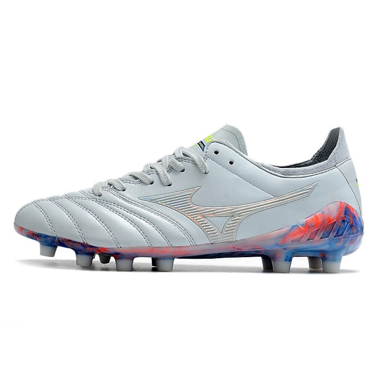 Chuteira de Campo Mizuno Morelia Neo 3 FG Cinza/Rosa